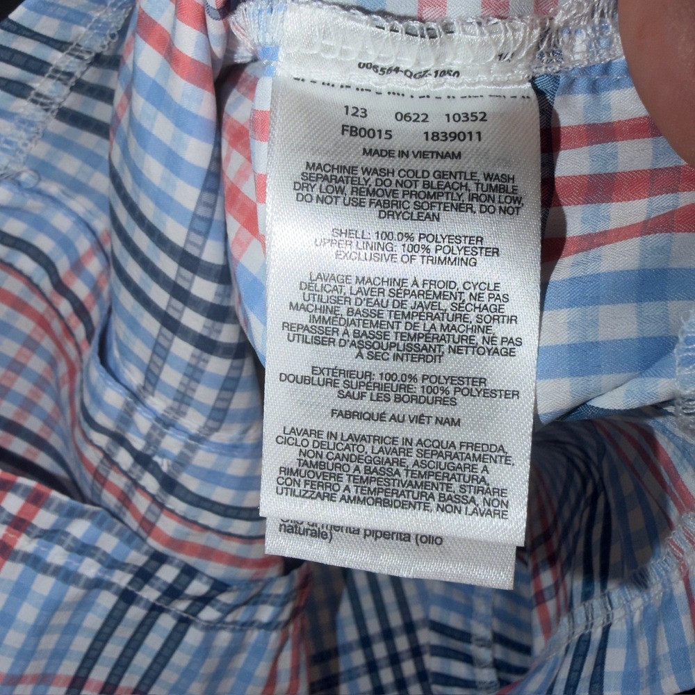 Columbia PFG Boys 14/16 Plaid Short Sleeve Fishing Shirt Orange Blue Omni-Shade‎ - Picture 9 of 10